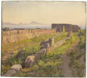 Blick Von Pompeji Uber Den Golf Von Neapel Auf Capri