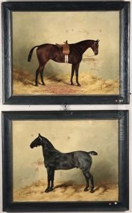 Horses In A Stable by Henry Frederick Lucas-Lucas