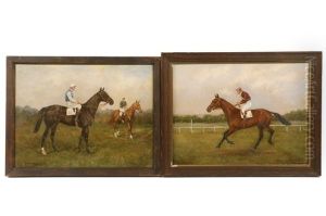 (2) Portraits Of Thoroughbred Race Horses