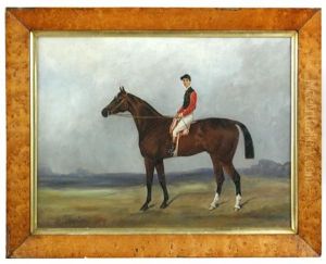 Surefoot" - A Bay Racehorse With Jockey Up