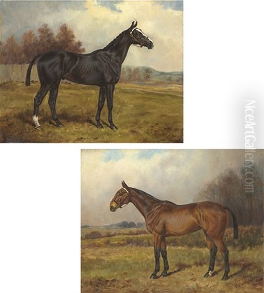Dick Turpin (+ Miss Sutton : Hunters In Autumn Landscapes; Pair) - view 1