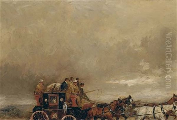 The London To Oxford Mail Coach On A Winter's Day - view 1
