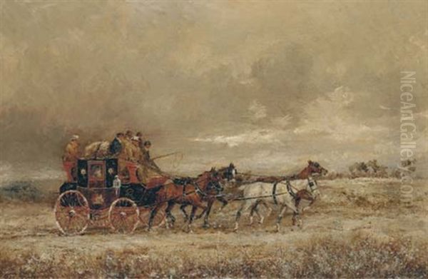 The London To Oxford Mail Coach On A Winter Day - view 1