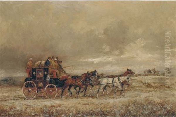 The London To Oxford Mail Coach On A Winters Day - view 1