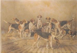 A Group Of Percy Hounds "strangler", "finder", "rifleman", "gainer", "pluto", "doriment", "roman", "hotspur" "render", "testy" And "grennlock" by Henry Frederick Lucas-Lucas