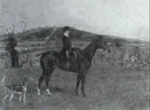 Mrs R Burn. "the Doctor" And "sparklet" Near Ranksborough Gorse by Henry Frederick Lucas-Lucas