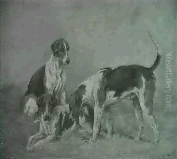 Fox Hounds In A Stable (dated '92) - view 1