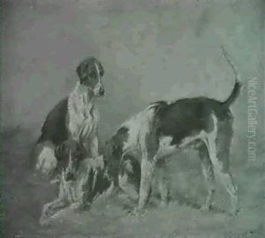 Fox Hounds In A Stable                                      (dated '92)