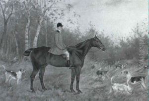Huntsman And Hounds At The Edge Of A Wood