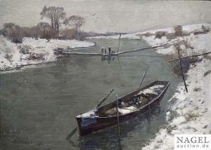 Wintry River Landscape