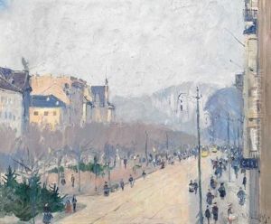 Alleestrase In Dusseldorf by Wilhelm (Willy) Lucas