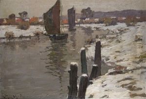 Winter At The River by Wilhelm (Willy) Lucas