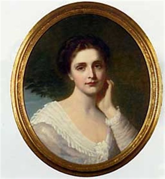 Portrait Of A Lady In A White Dress - view 1