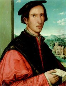 Portrait Of Pietro Burlamacchi, In A Red Coat With A Black Doublet And A Black Cap, Holding A Letter