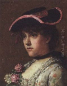 Head And Shoulder Study Of A Young Woman by Percival de Luce
