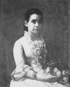 Young Woman With Flowers by Percival de Luce