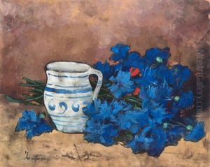 Still Life With Blue Flowers And Pitcher