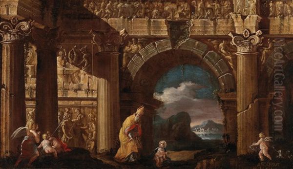 An Architectural Capriccio With The Vision Of Saint Augustine - view 1