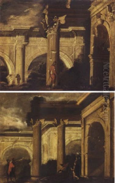 A Capriccio Of Roman Ruins With A Herder And Other Figures - view 1