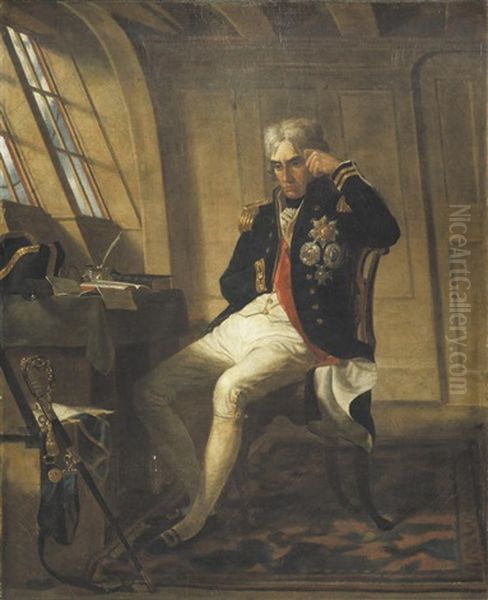 Nelson Meditating In The Cabin Of The Victory Previously To The Battle Of Trafalgar - view 1