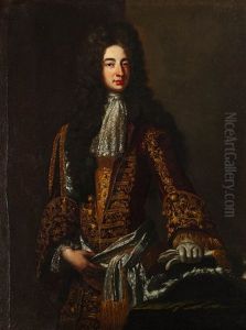 Portrait Of A Gentleman Wearing An Elaborate Embroidered Coat