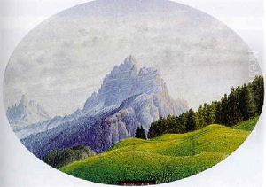Blick Auf Gebirgsmassiv In Sudtirol by Alfred Luedke