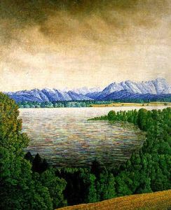 An Extensive Lake Landscape by Alfred Luedke