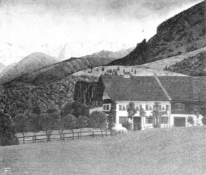 Bauernhof Mit Blick Auf Die Benediktenwand by Alfred Luedke