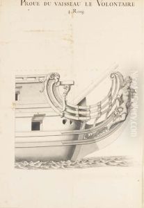 Inscrit 'proue Du Vaisseau Le Volontaire 4.rang.' by Jean I Berain