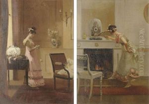 Ready For The Ball (+ At The Fireside; Pair) by Albert Ludovici Sr.
