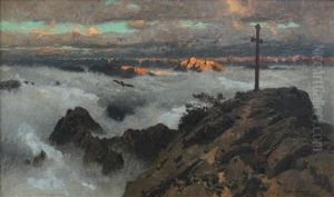 Dramatic View Of Wendelstein Above The Clouds