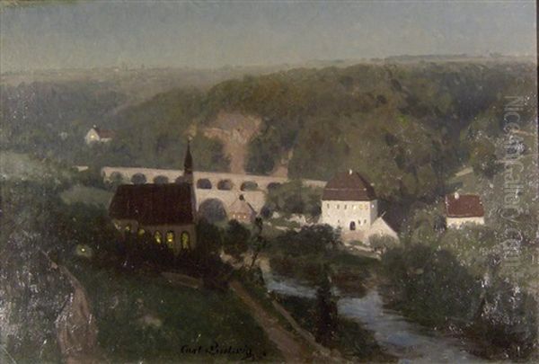 Mitteldeutsche Fluslandschaft Mit Viadukt - view 1