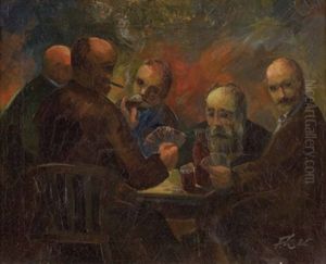 Herrenrunde Beim Kartenspiel by Franz-Josef Ludwig