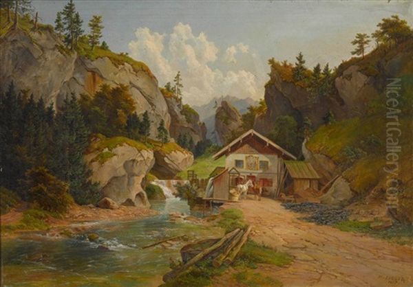 Gebirgslandschaft Mit Einkehr - view 1