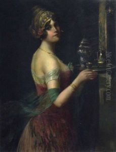 Jeune-fille Servant Le The