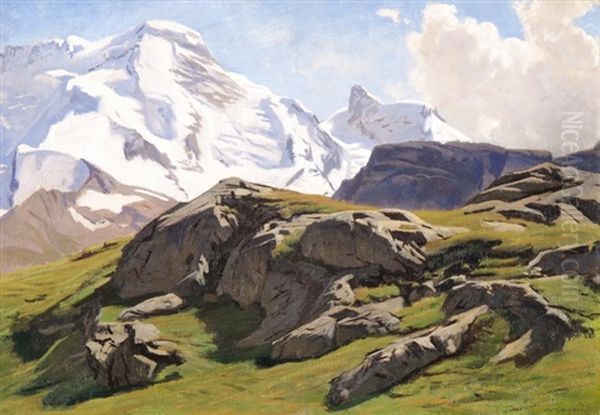 "vue Du Petit Cervin Et Du Mont Riffel" - view 1