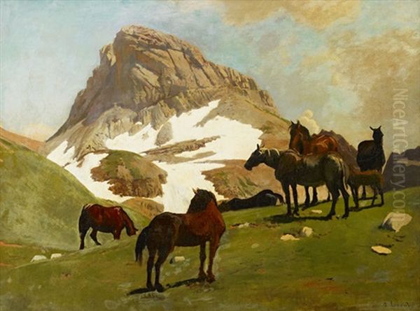 Chevaux Dans Les Alpes - view 1