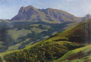 Sommerliche Gebirgslandschaft by Albert Lugardon