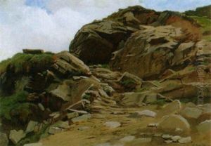 Felsen Im Wallis by Albert Lugardon