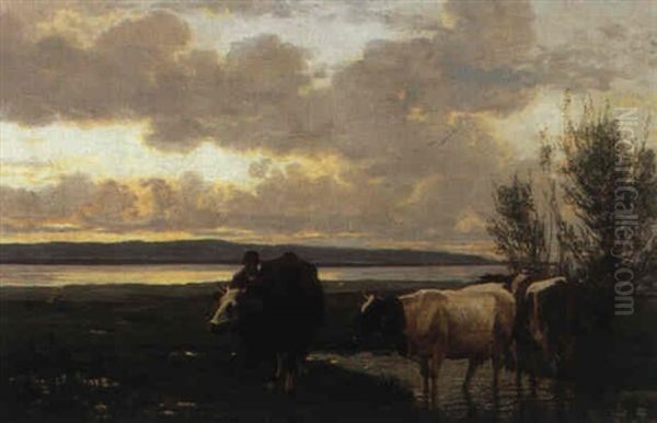 Landschaft Mit Weidenden Kuehen - view 1