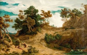 Arkadische Landschaft Mit Figuren- Und Tierstaffage Arkadische Landschaft Mit Figuren- Und Tierstaffage