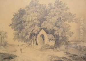 Chapelle Au Bord Du Chemin by Jean Baptiste Antoine Emile Beranger
