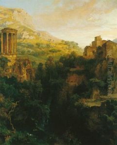 Blick Auf Tivoli Mit Dem Sibyllentempel Blick Auf Tivoli Mit Dem Sibyllentempel