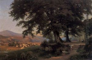 Blick Von Der Lorettokapelle Bei Freiburg Im Breisgau Auf Die Wiehre Mit Dem St. Anna-kirchlein Blick Von Der Lorettokapelle Bei Freiburg Im Breisgau Auf Die Wiehre Mit Dem St. Anna-kirchlein