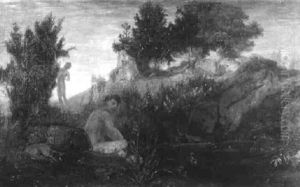 Hirtenpaar Bei Der Quelle by Emil Lugo