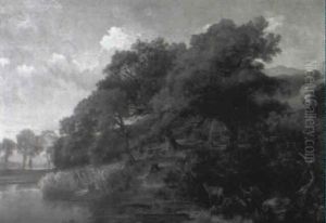 Idyllische Waldlandschaft Mit Reh by Emil Lugo