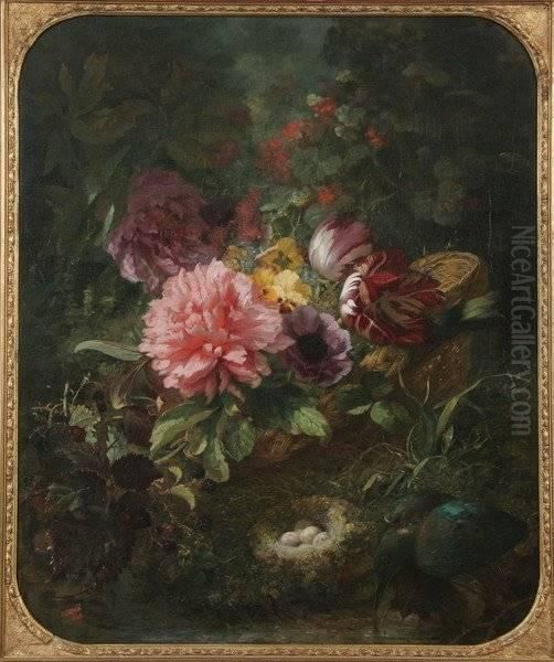 Still Life With Flowers, Bird Eggs, And Blackberries - view 1