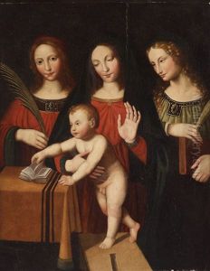 Madonna And Child With Saint Catherine And Saint Barbara by Bernardino Luini