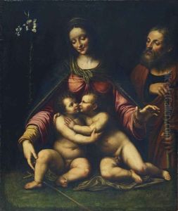 La Sainte Famille Avec Saint Jean-baptiste by Bernardino Luini