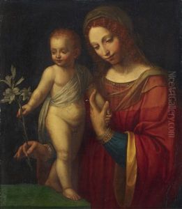 The Virgin With Child Holding A Branch Of Lilies